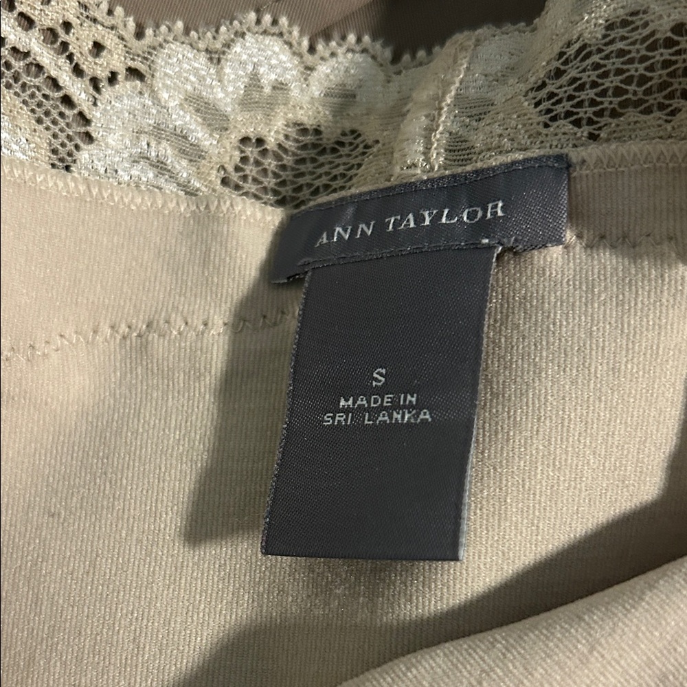 Ann Taylor Beige Lace Trim Camisole - Picture 6 of 7